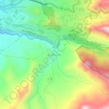 Gallinazo topographic map, elevation, terrain