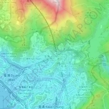 三棟屋村 topographic map, elevation, terrain