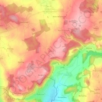 Gstaig topographic map, elevation, terrain