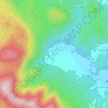 Vitunj topographic map, elevation, terrain