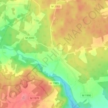 Rickarum topographic map, elevation, terrain
