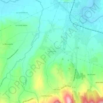 Les Auriols topographic map, elevation, terrain