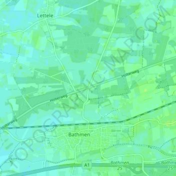 Oude Molen topographic map, elevation, terrain