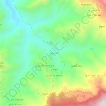 Foumlal topographic map, elevation, terrain