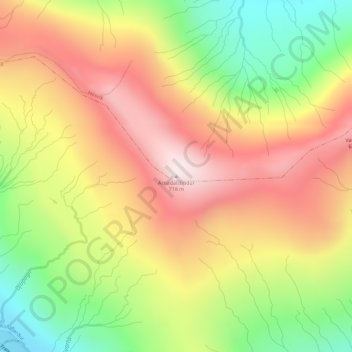 Árnadalstindur topographic map, elevation, terrain