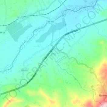Aftis topographic map, elevation, terrain