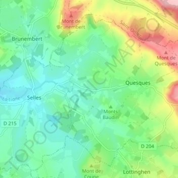 Le Pont de Quesques topographic map, elevation, terrain