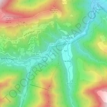 Sets topographic map, elevation, terrain