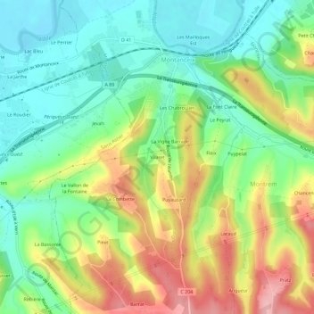 Vilaret topographic map, elevation, terrain
