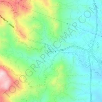 Sajonia topographic map, elevation, terrain