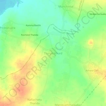 Thurpa Khurd topographic map, elevation, terrain