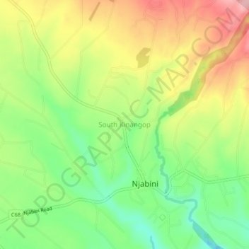 South Kinangop topographic map, elevation, terrain