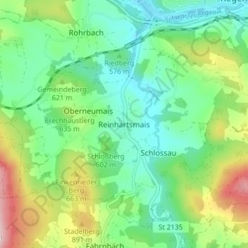 Reinhartsmais topographic map, elevation, terrain