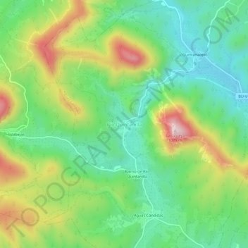 Río Quintanilla topographic map, elevation, terrain