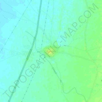 Gundoj topographic map, elevation, terrain