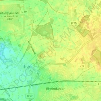 Gerkerath topographic map, elevation, terrain