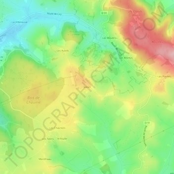 Volsin topographic map, elevation, terrain