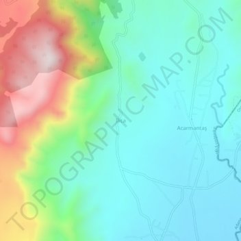 Ilıca topographic map, elevation, terrain