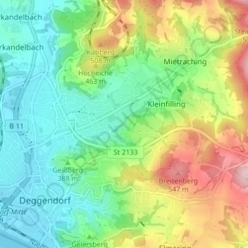 Kobelsberg topographic map, elevation, terrain
