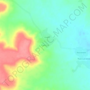 Galma topographic map, elevation, terrain