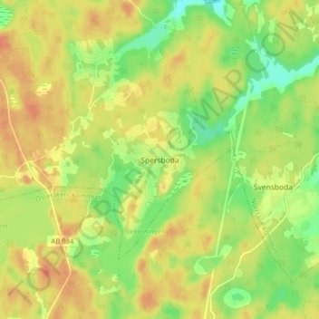 Spersboda topographic map, elevation, terrain