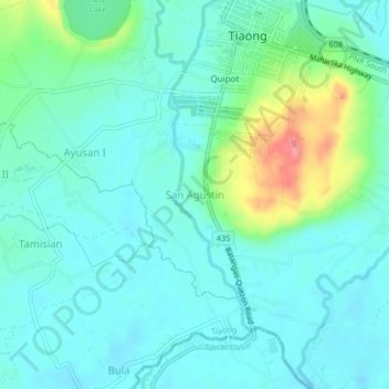 San Agustin topographic map, elevation, terrain