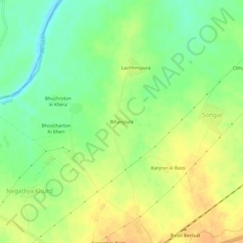 Biharipura topographic map, elevation, terrain