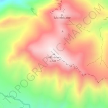 Liotloaneng topographic map, elevation, terrain