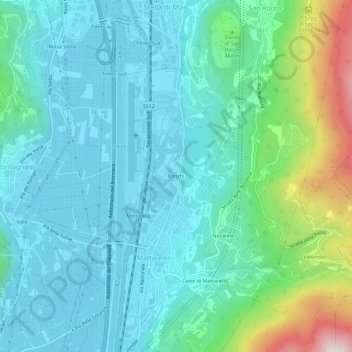Ronchi topographic map, elevation, terrain