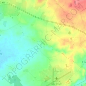 Laversdale topographic map, elevation, terrain