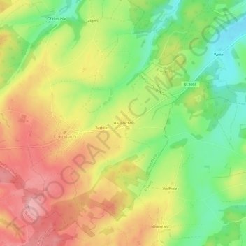 Hauprechts topographic map, elevation, terrain