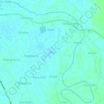Lasip topographic map, elevation, terrain