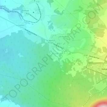 Les Roches topographic map, elevation, terrain