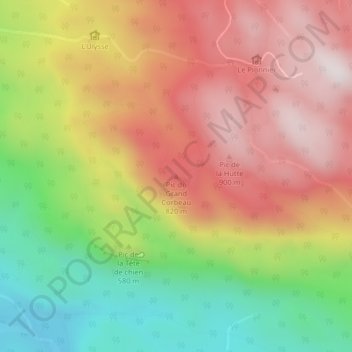 Pic du Grand Corbeau topographic map, elevation, terrain