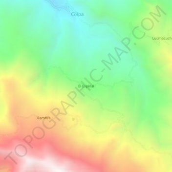 El Espinal topographic map, elevation, terrain