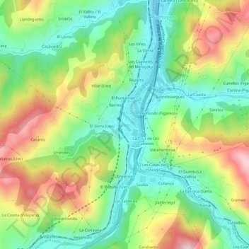 Ujo topographic map, elevation, terrain