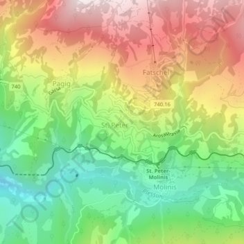 Rongga topographic map, elevation, terrain