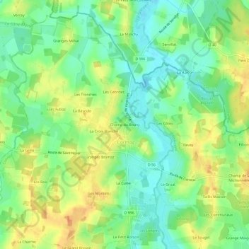 Champ du Bourg topographic map, elevation, terrain