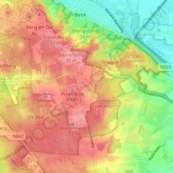 Valkenlaagte topographic map, elevation, terrain