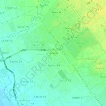 Lakhnaur topographic map, elevation, terrain