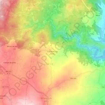 Cidadelha de Jales topographic map, elevation, terrain