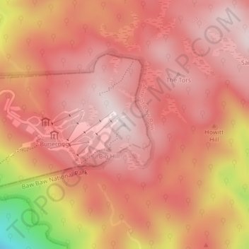 Mount Baw Baw topographic map, elevation, terrain