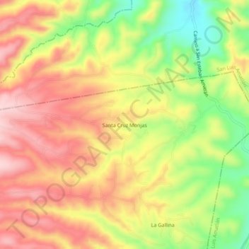 Santa Cruz Monjas topographic map, elevation, terrain