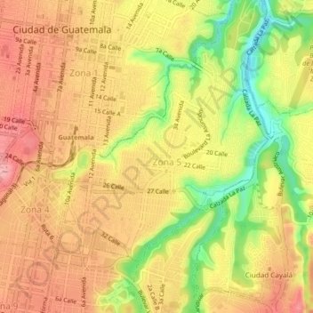 Zona 5 topographic map, elevation, terrain