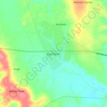 Oja Odan topographic map, elevation, terrain