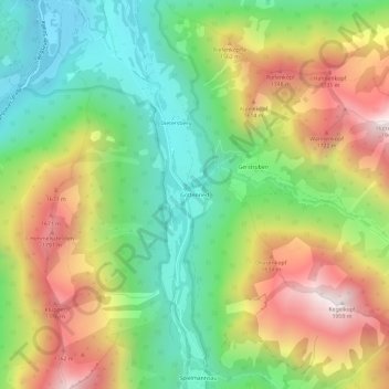 Gottenried topographic map, elevation, terrain
