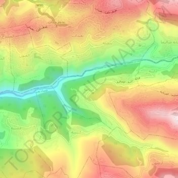 Aarbaniye topographic map, elevation, terrain