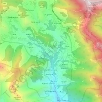 Polvica topographic map, elevation, terrain