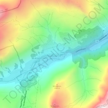 Hinterrhein topographic map, elevation, terrain