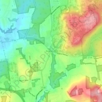 Buckingham topographic map, elevation, terrain